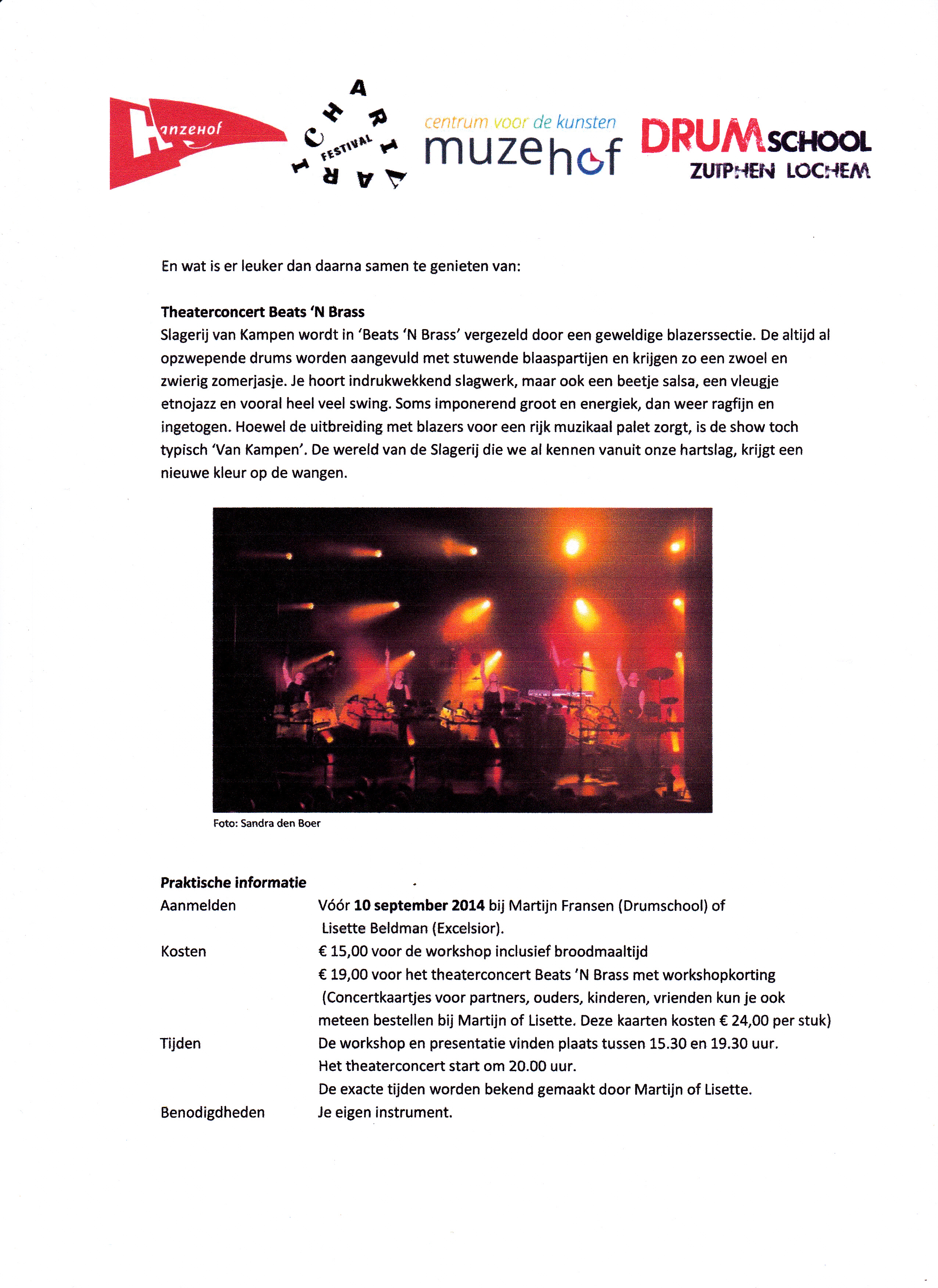 Uitnodiging workshop en concert Slagerij van Kampen 2